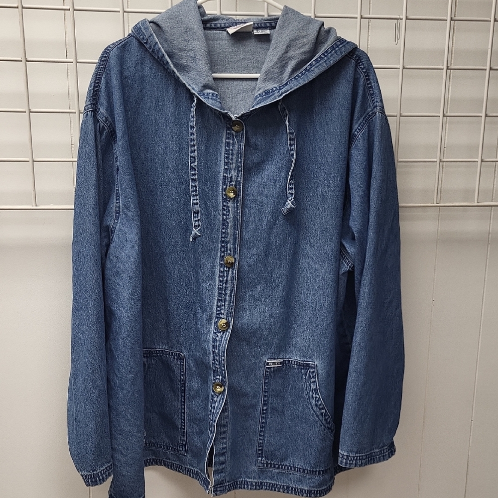 UNISEX CAROLINA BLUES Denim Hoodie Jacket, SIZE 26W